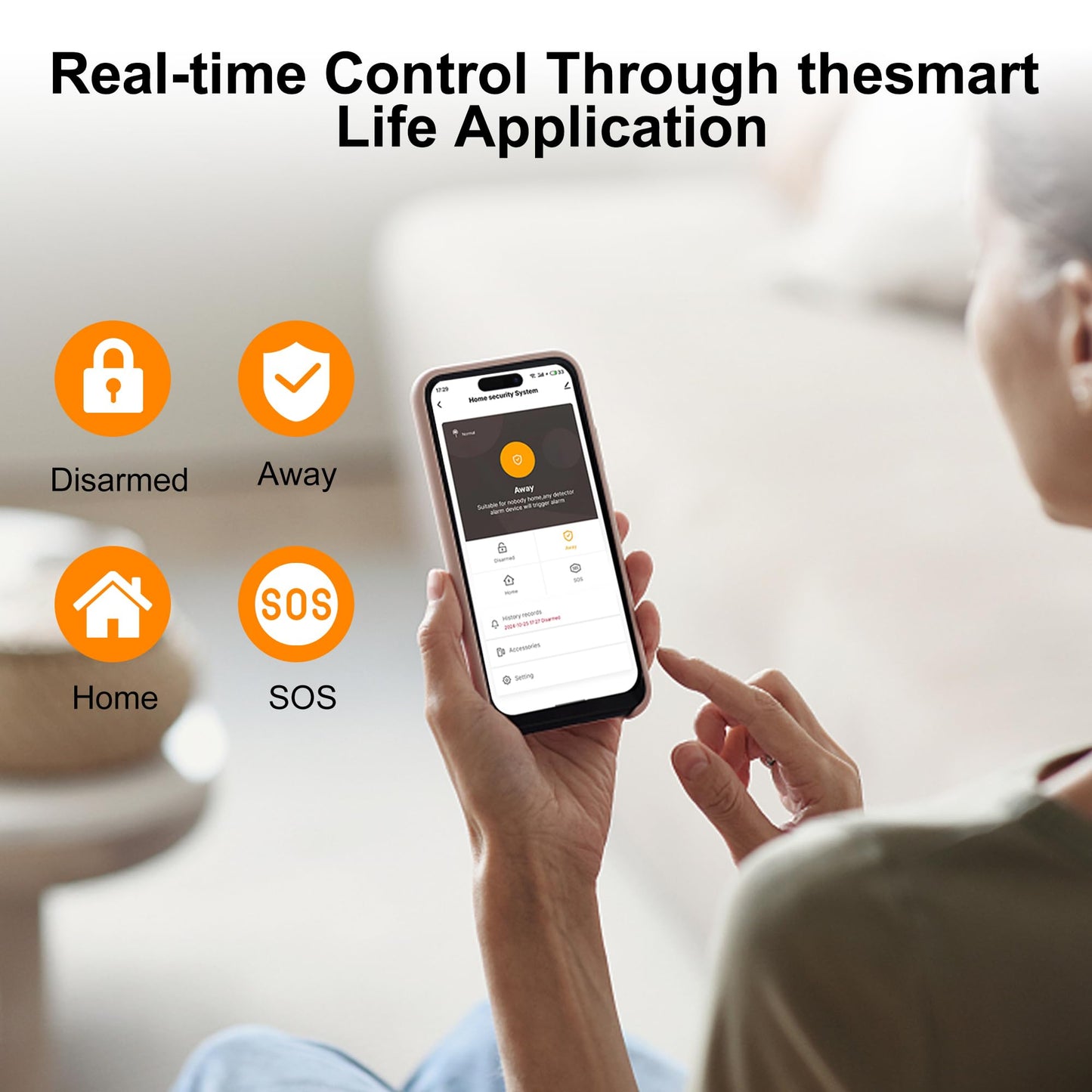 XUK Home Security System, Smart Home Alarm System with Door & PIR Motion Sensor, Compatible with Alexa/Google Home, Easy Installation Home Security