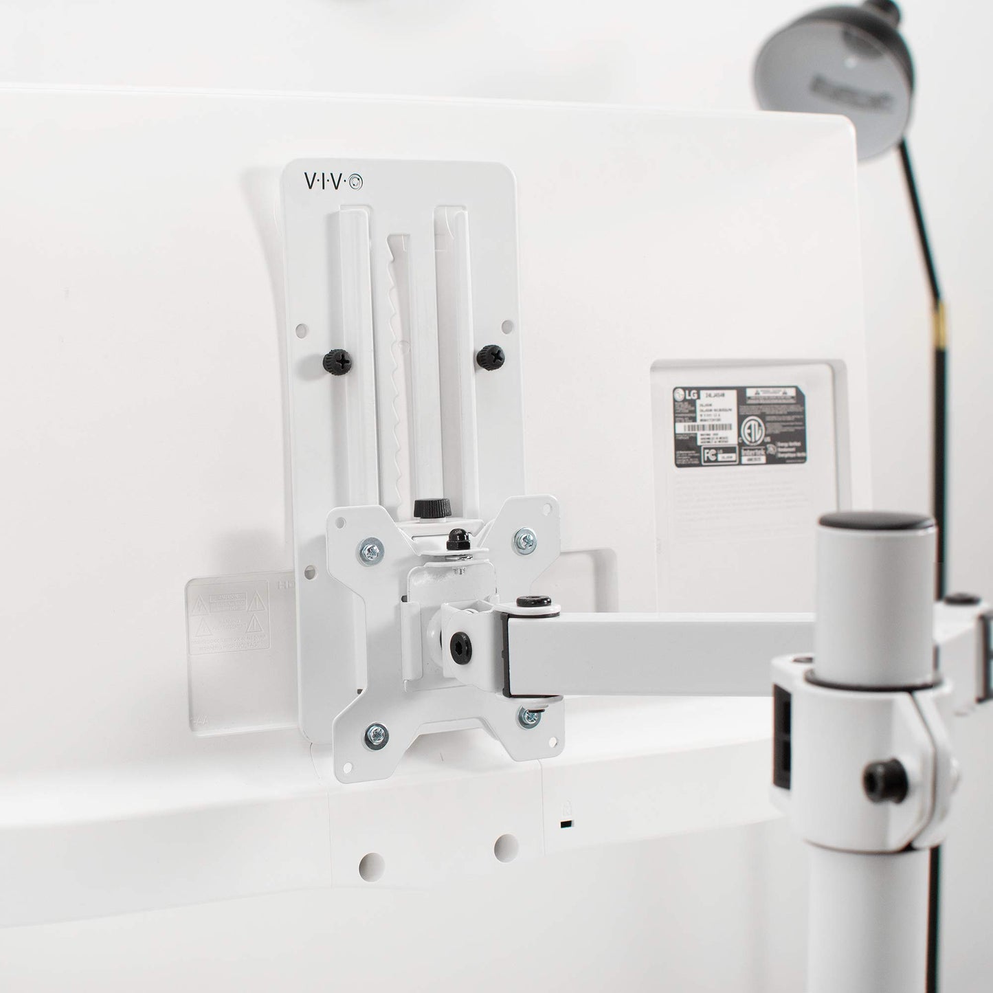 VIVO Height Adjustable VESA Adapter for Single 13 to 27 inch Monitor, Accessory Bracket Kit for Individual Screen, White, STAND-VAD3W