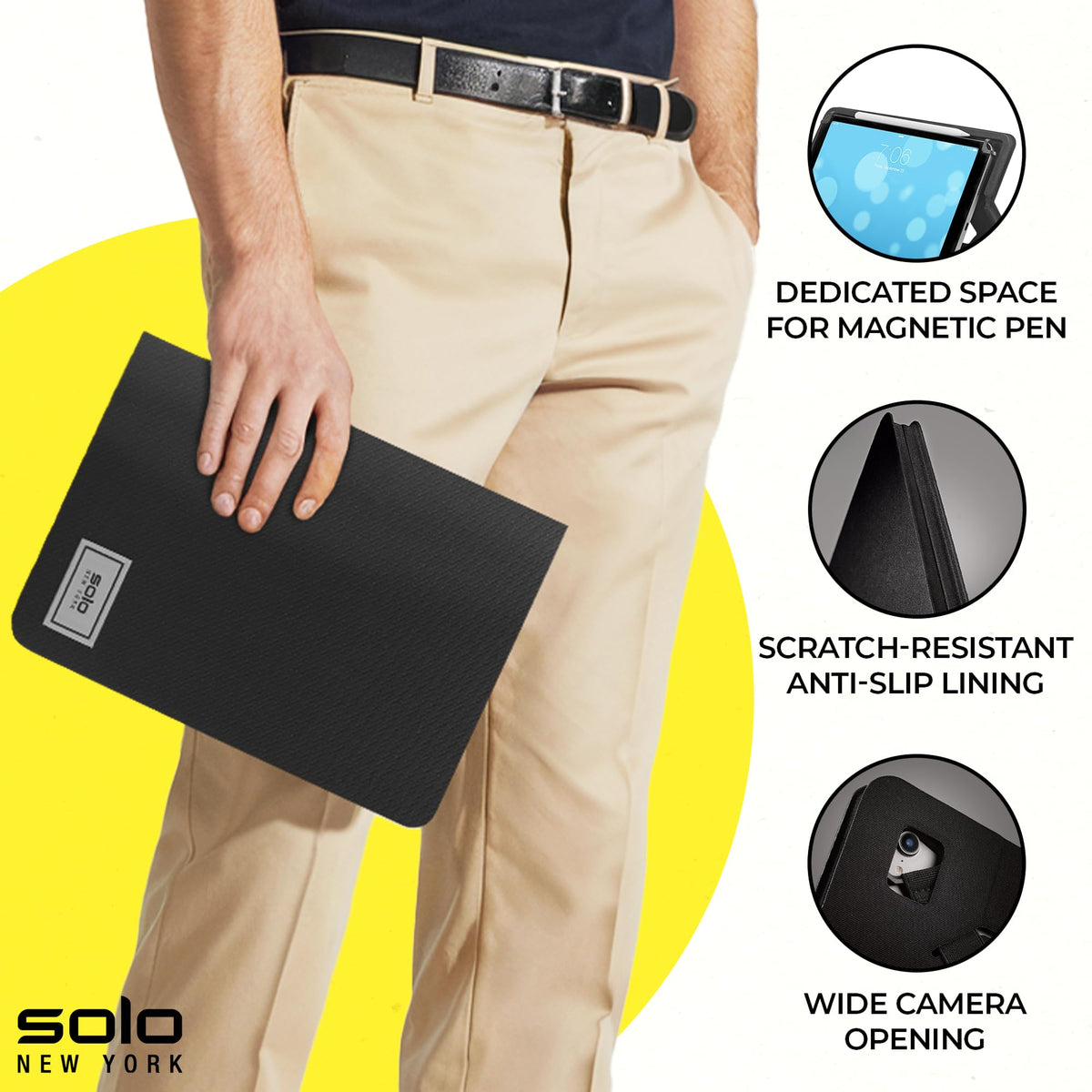 Solo New York Universal Tablet Case - Fits 8.5"-11" Tablets, Compatible with iPad 11th Generation, iPad Air M3, iPad Pro M4, Fire HD 10, & More