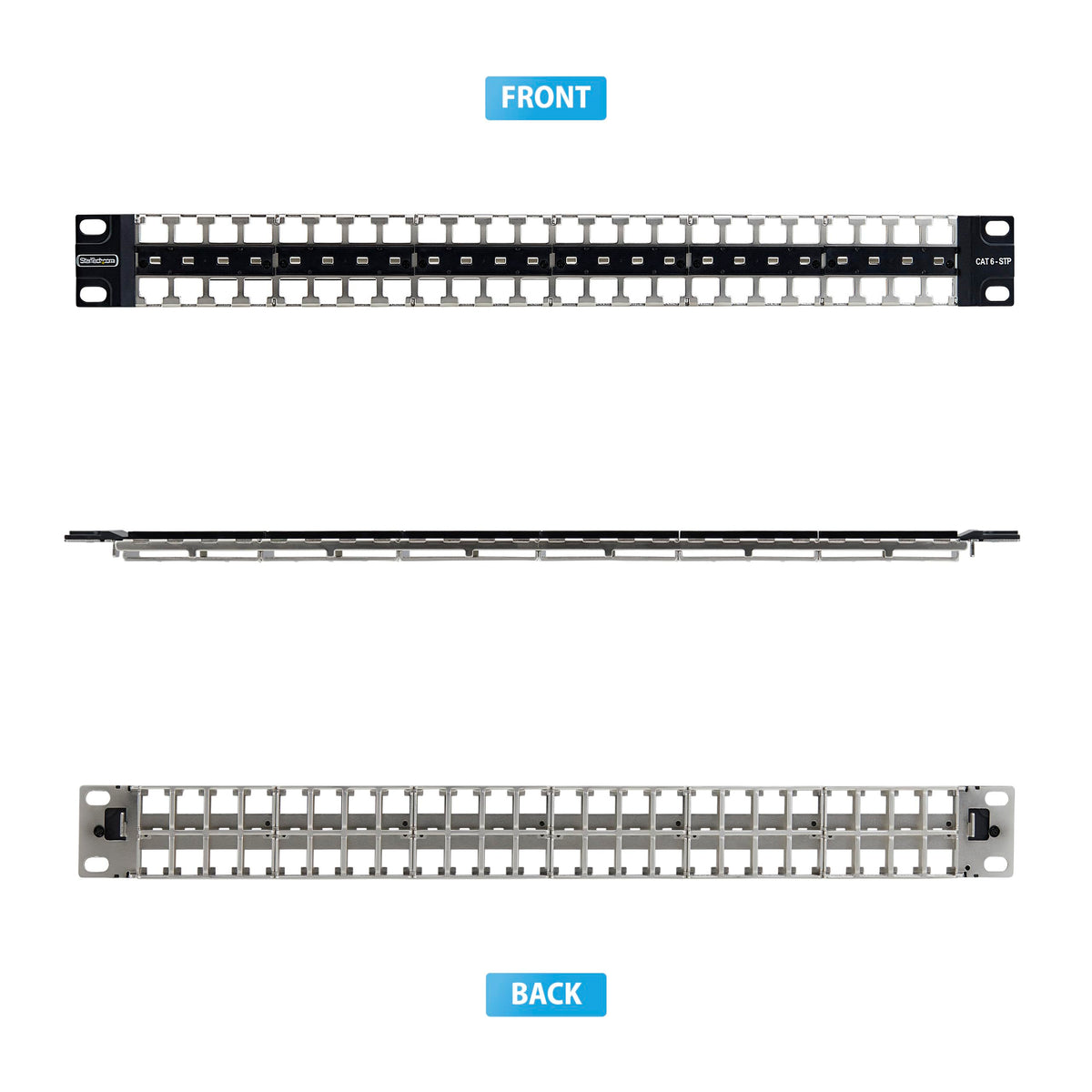 StarTech 48-Port 1U Blank Keystone STP Patch Panel (C6PANELSTP481U)