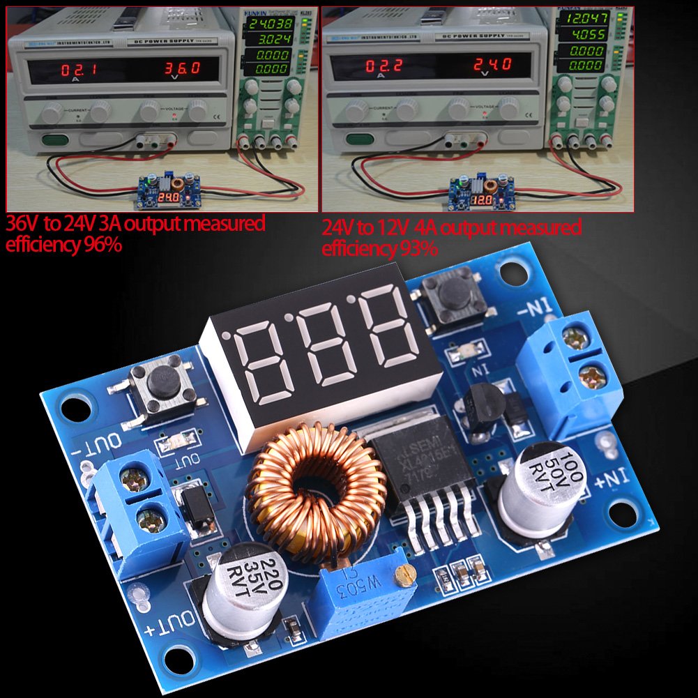 Adjustable Power Module DC-DC Converter 5A 4.0V~38V to 1.25V~36V Voltage Regulator for High-Power LED Driver Converter