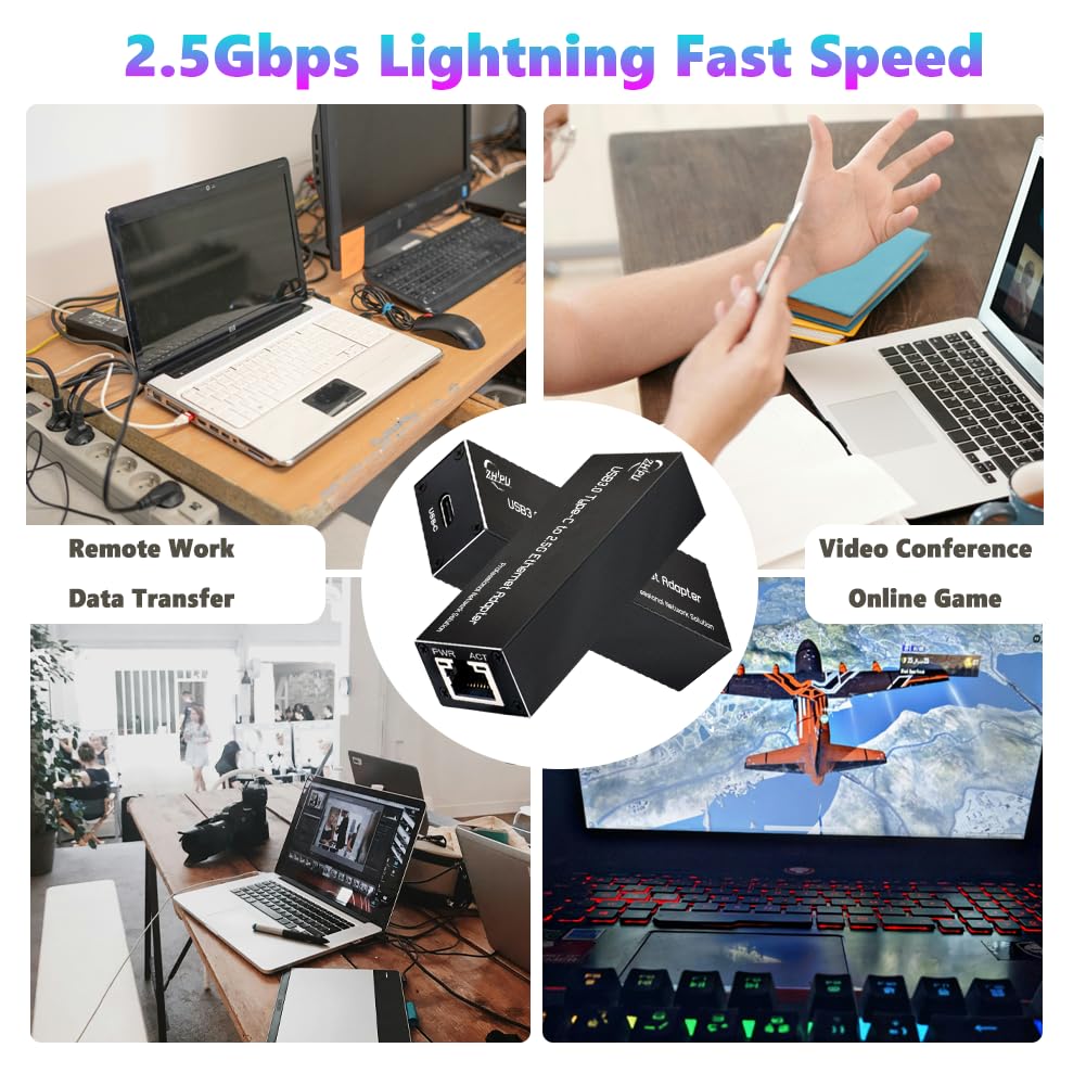 USB 3.0 Type C to 2.5Gbps RJ45 Ethernet Adapter