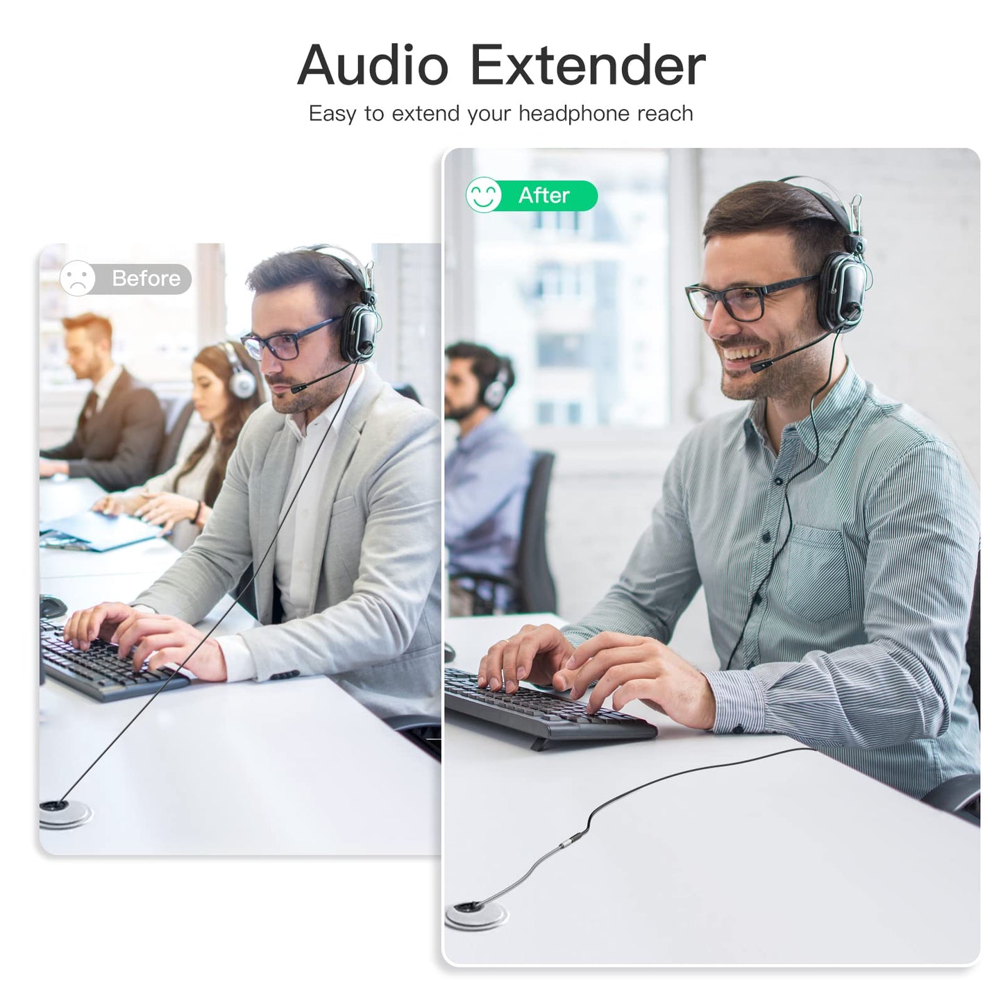 MORELECS Headphone Extension Cable 10ft - Aux 3.5mm Extension Cable Male to Female, 1/8 Inch TRS Stereo Audio Jack Extender for Car, Speaker, TV, PC (Audio Only, No Mic)