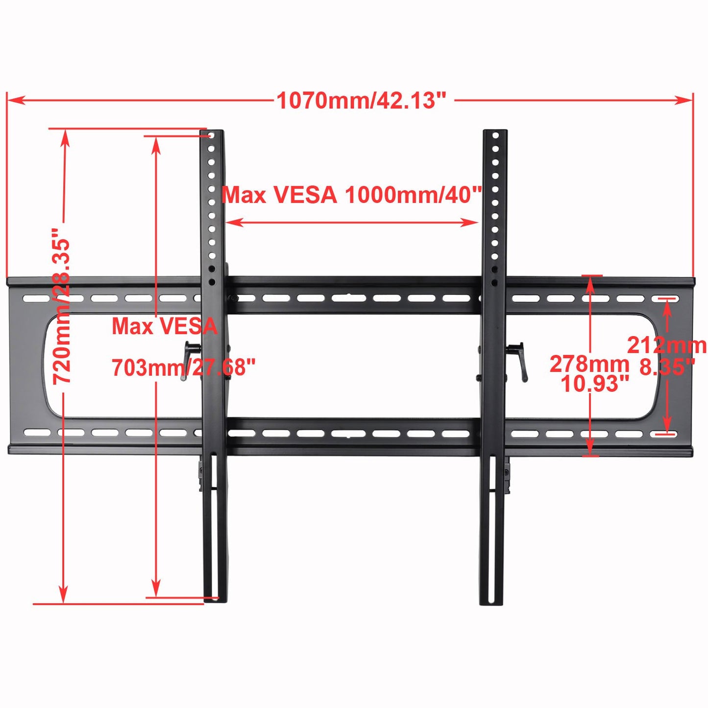 VideoSecu Heavy Duty Extra-Large Tilt TV Wall Mount Bracket for Most 55"-90" LED, LCD, OLED, Plasma Flat Screen TVs up to VESA 1000x700 mm and Loading