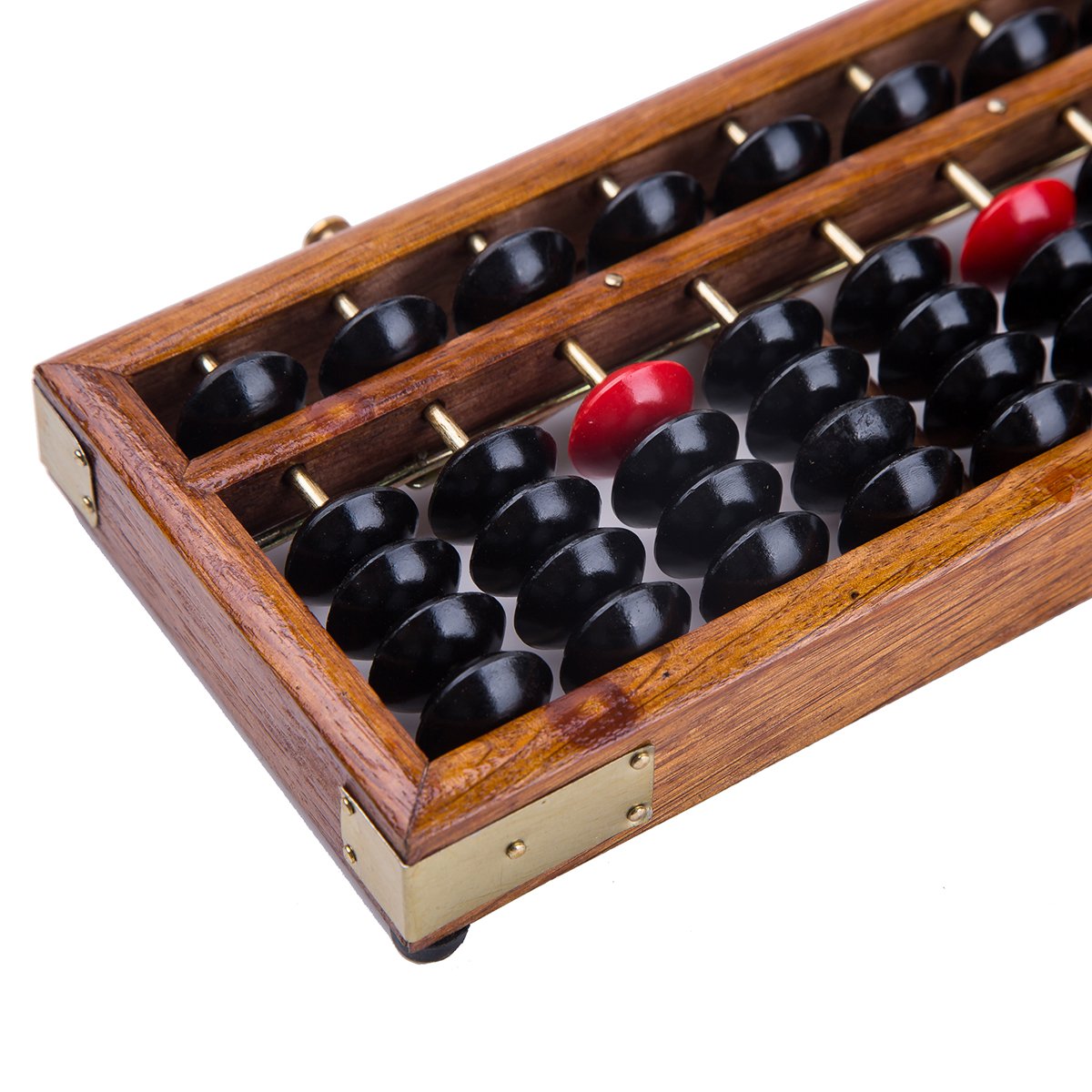 Vintage-Style 17 Digit Rods Wooden Abacus Soroban Chinese Japanese Calculator Counting Tool w/Reset Button 14"