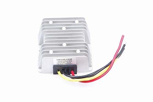 KNACRO 24V 10A 240W DC 12V Step up to 24V Converter Regulator Power Supply Adapter for Motor Car Truck Vehicle Boat Solar System etc.(12V to 24V 10A)