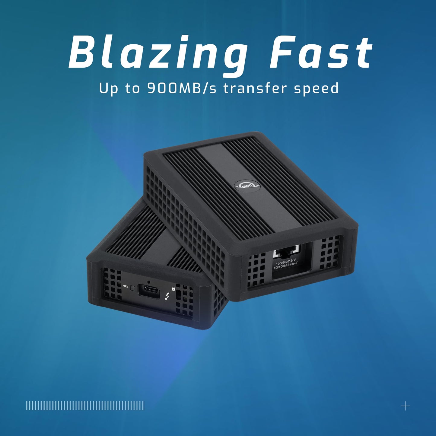 OWC Thunderbolt 4 10G Ethernet Adapter, for High-Speed Network Connections, RJ45 Port Supports 10Gb/s, 5Gb/s, 2.5Gb/s, 1Gb/s and 100Mb/s Base-T