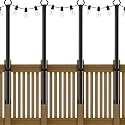 NUERPO 4 Pack String Light Poles,5Ft Metal Poles for Outdoor String Lights,Outdoor Light Poles with Post,Poles/Stand