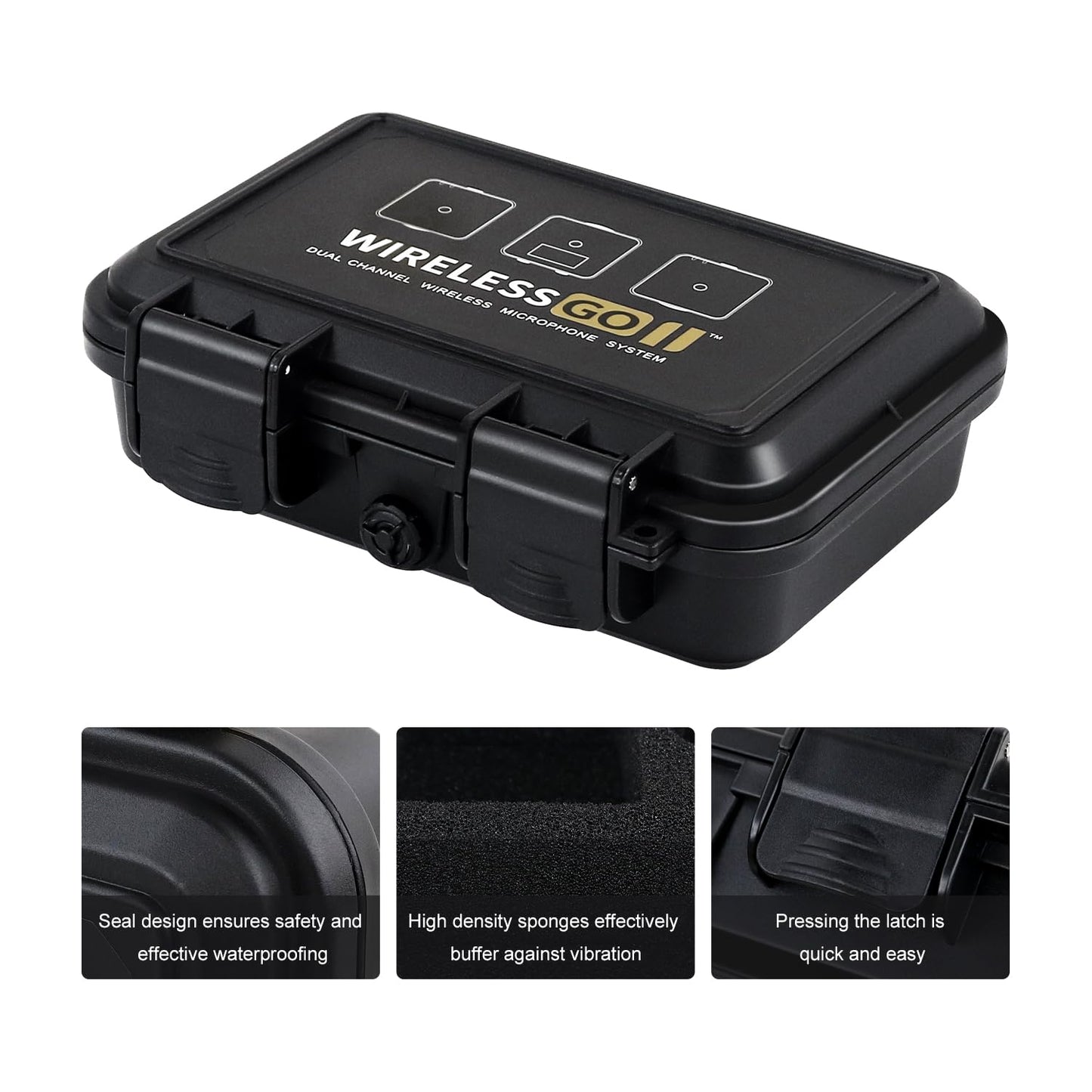 Liyirui Microphone Case, Wireless Lavalier Microphone Storage Case with Foam,Portable Case for Wireless GO II Dual Channel Compact Digital Wireless