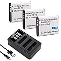 3-Pack DB-110 Li-90B Li-92B Battery, Charger for Olympus Tough TG-7, TG-6, TG-5, TG-Tracker, SH-1, SH-2, SP-100 IHS, Tough TG-1 iHS, TG-2 iHS, TG-3