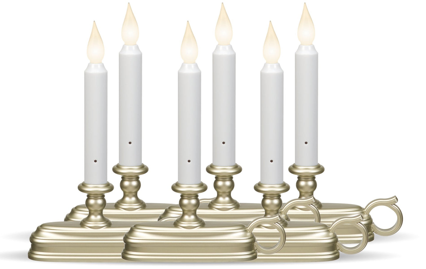 Xodus Innovations FPC1525P-6 Battery Operated LED Window Candle with New Hot Spot Technology and Dusk to Dawn Light Sensor, Plastic Silver/Pewter Base