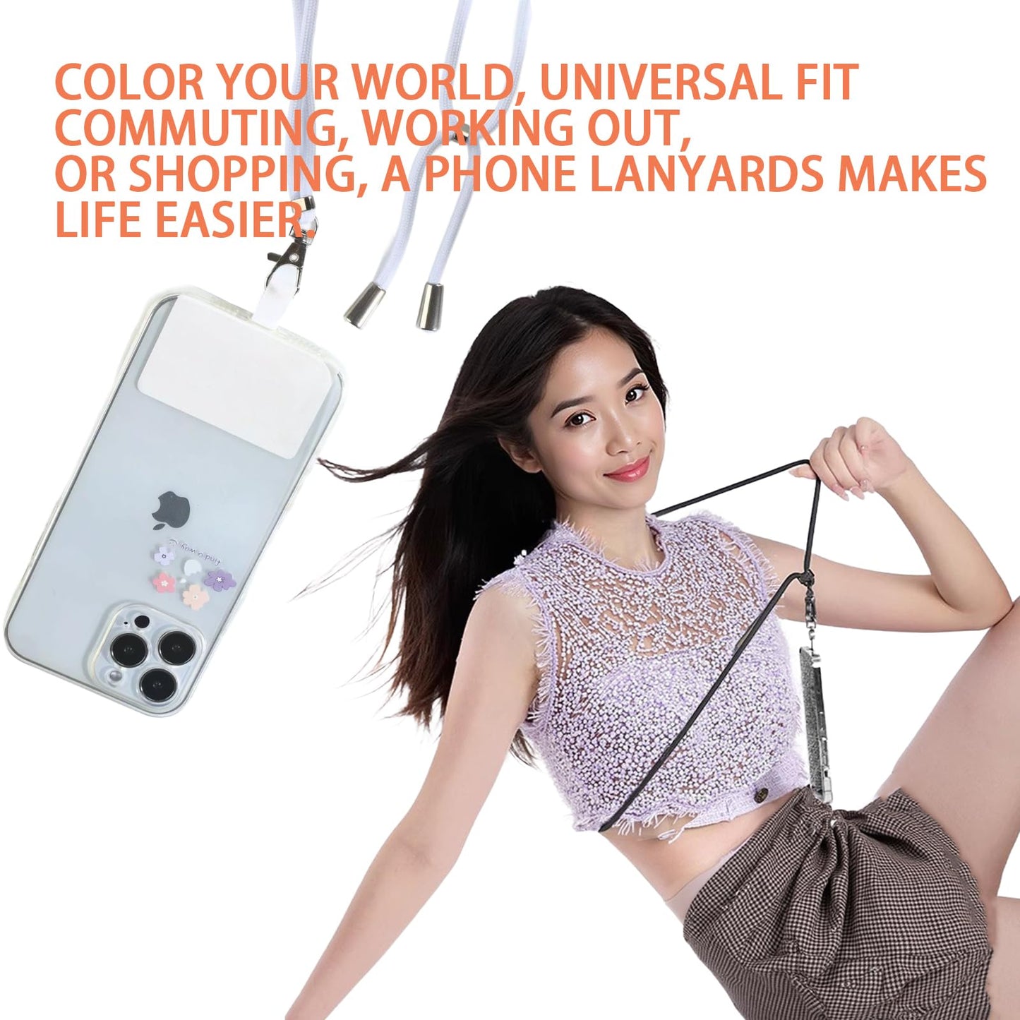 Vottcker Phone Lanyard Adjustable Neck Strap phone strap Universal Cell Phone Multifunctional Patch Lanyards crossbody Compatible with Most