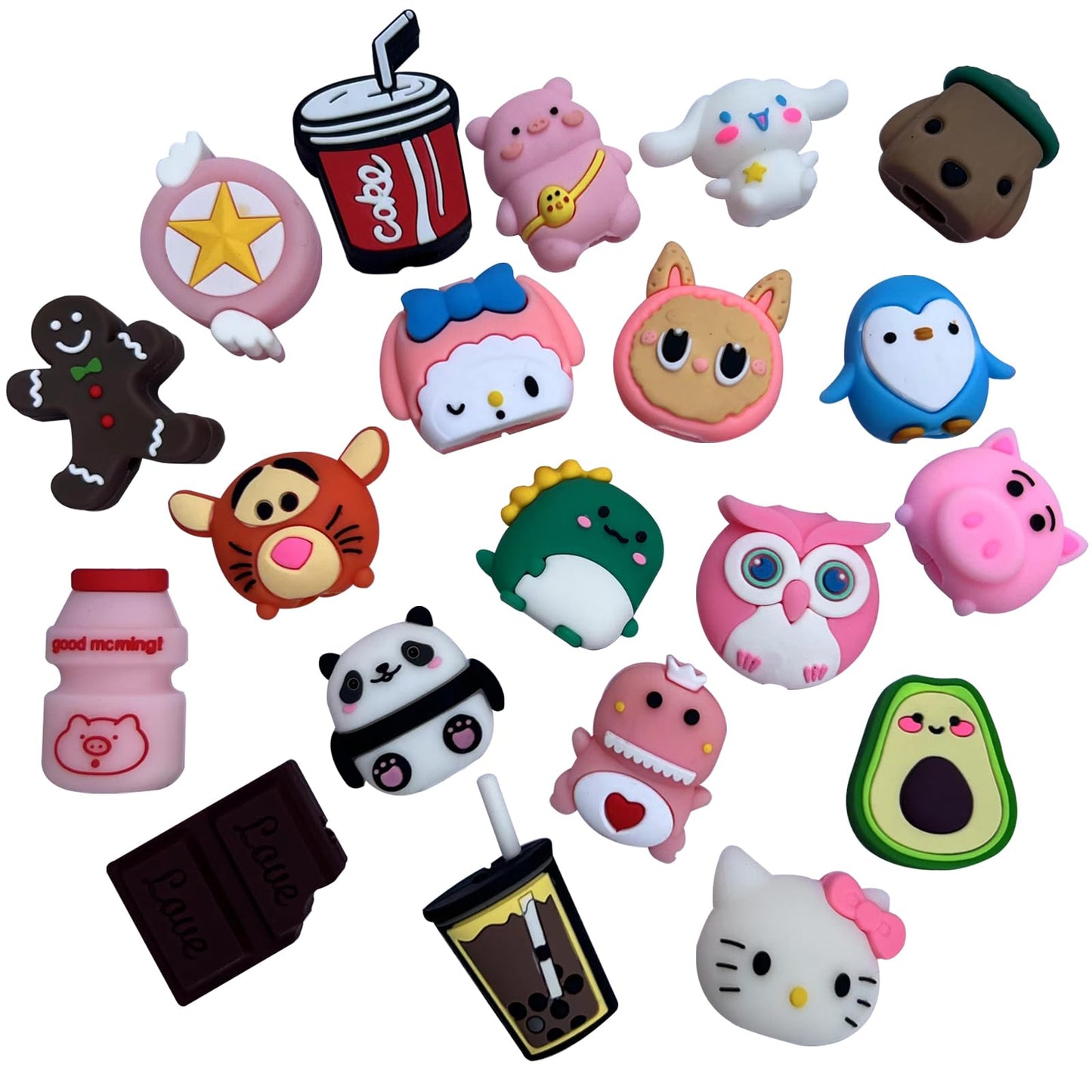 20 Pcs Cable Protector for iPhone/ipad USB Cable, Plastic Cable Protectors Cute Drink Fruit Dinosaur Animals Charging Cable Saver, Phone Accessory