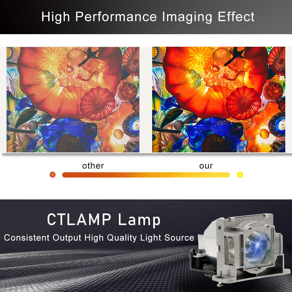 CTLAMP Original VLT-HC910LP/ VLT-EX100LP Projector Lamp Bulb with Housing Compatible with Mitsubishi HC1100 HC1100U HC1500 HC1500U HC1600 HC1600U