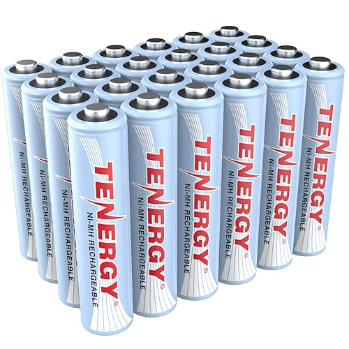 Tenergy AAA Rechargeable Battery, High Capacity 1000mAh NiMH AAA Battery, 1.2V Triple A Batteries 24 Pack