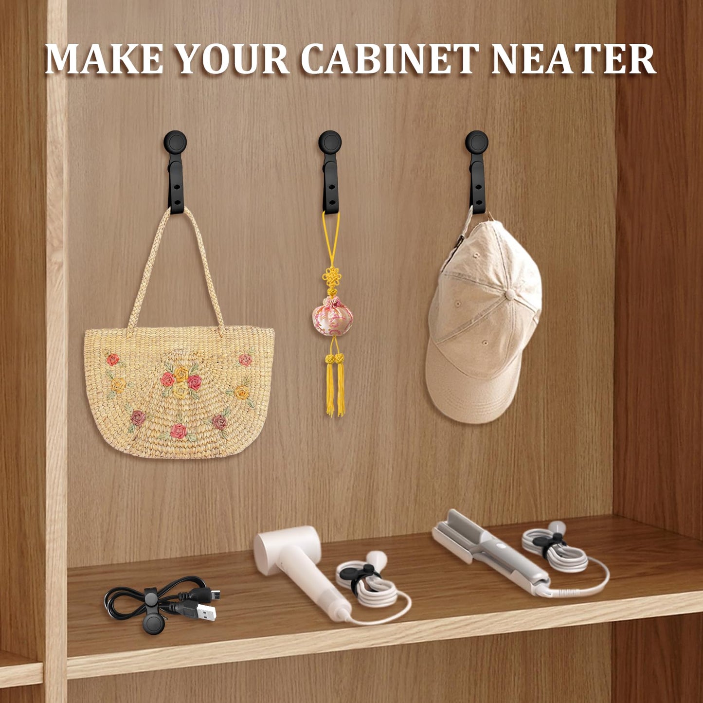 Magnetic Cable Ties, Cable Cord Organizer Cable Clips Management, Silicone Magnetic Cable Organizer, Phone Cord Holder for Organizing, Home Office