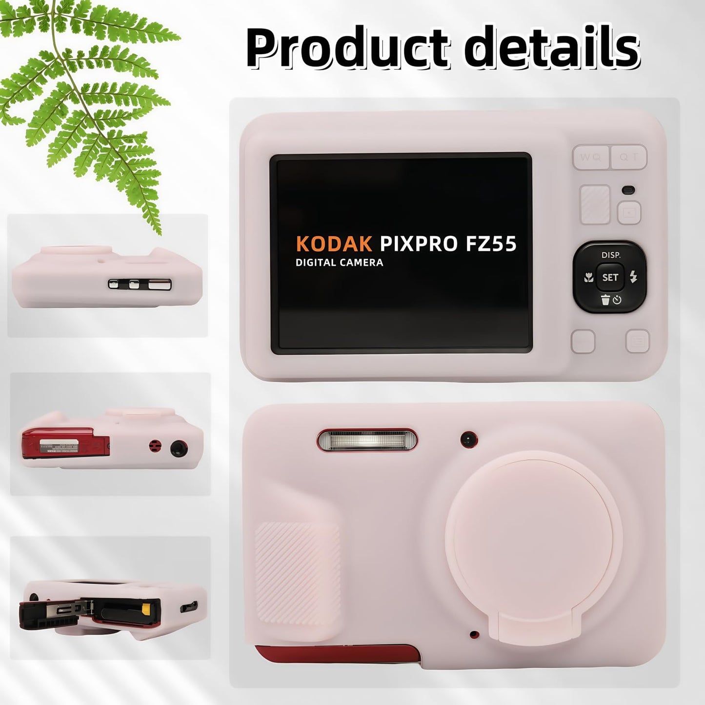SZHSYJY Case for Kodak PIXPRO FZ55,FZ55 accessories,Soft Silicone Protective Case Removable Lens Cover,Comes with 2 Screen Protectors and 1 Wrist