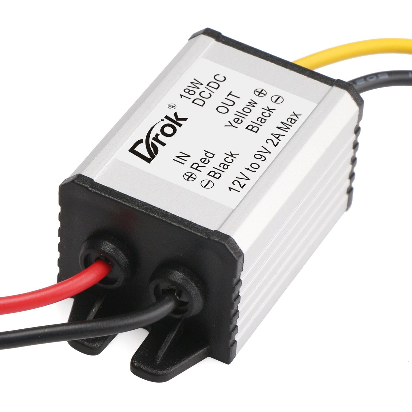 DROK 12V to 9V 2A 18W DC-DC Buck Power Converter Voltage Regulator Transformer Voltage Step Down Power Supply Module Waterproof