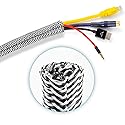 Cable Management Wire Loom 10ft -1/2 inch, Cable Sleeve Split Tubing, Cord Covers for Wires on Floor, Cord Protectors from Pets Chewing Cables, Black