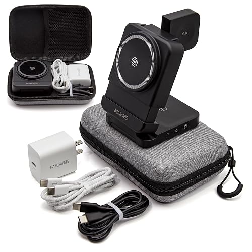 Foldable Wireless Charging Station, Black, with 30W Adapter