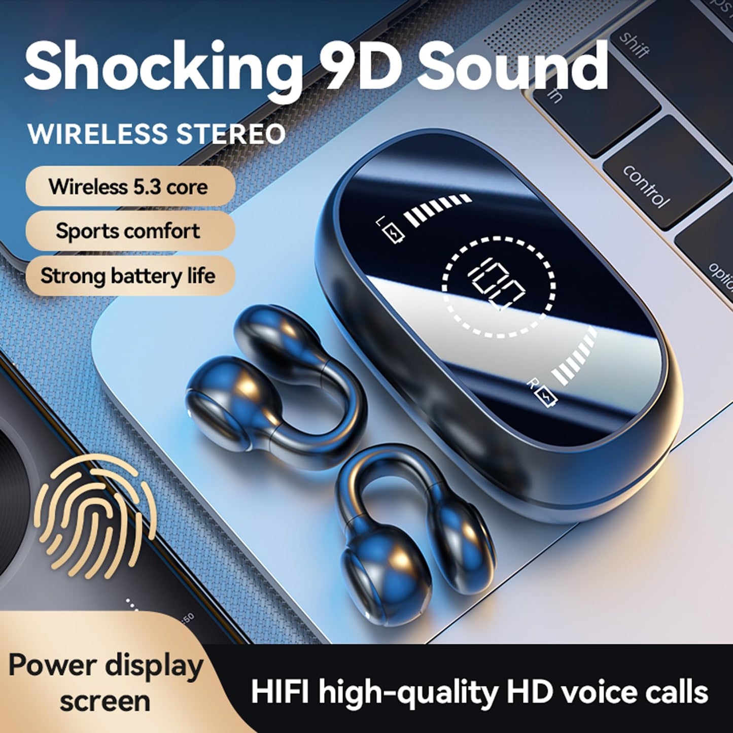 Bitstik Open-Ear Wireless Headphones Bluetooth Clip On Mini Earbuds Charging Case Ear Buds Sports Bone Conduction Headphones Earphones for Workout…