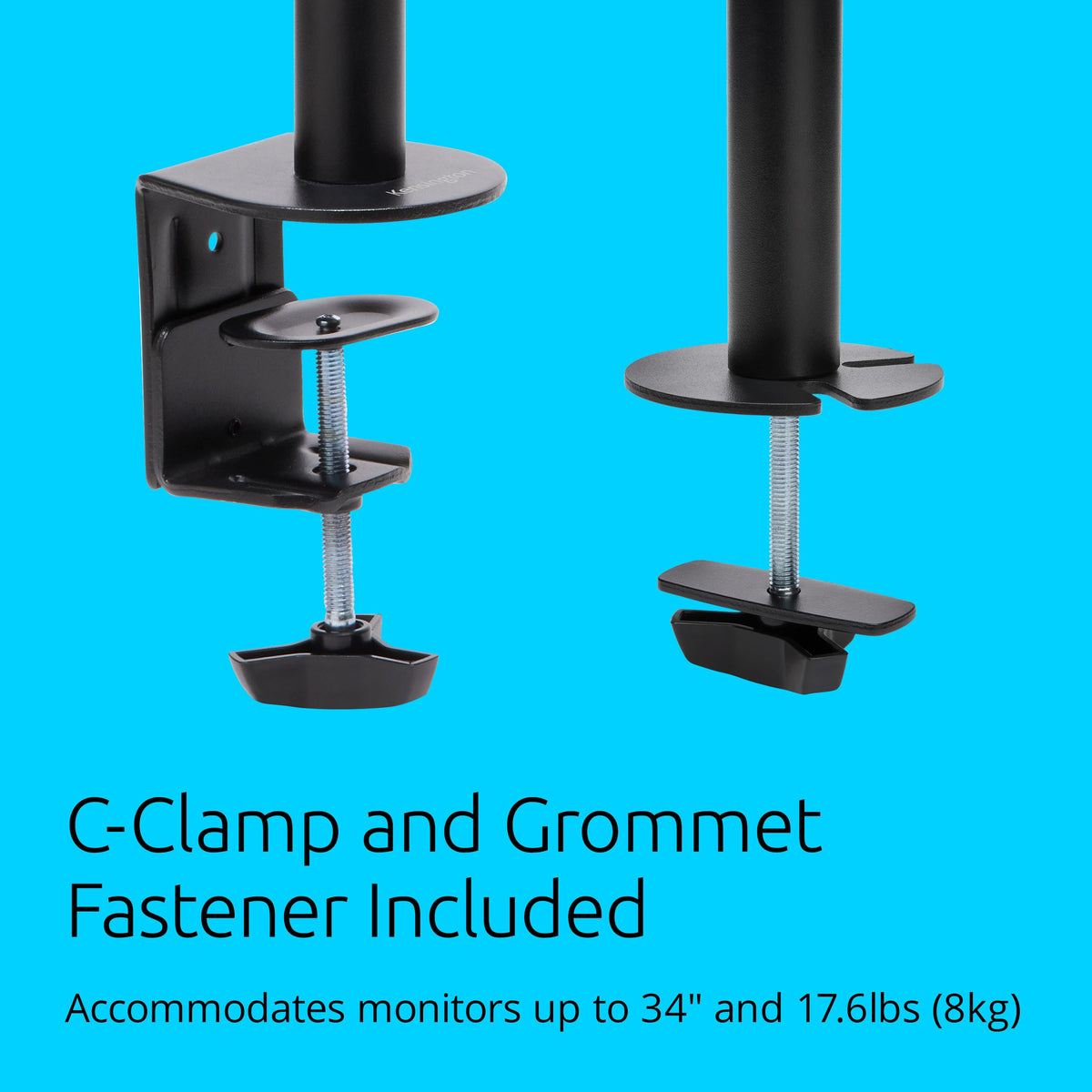 Kensington Dual Monitor Desk Mount, SmartFit Ergonomic Dual Monitor Arm for 2 Monitors Up to 32 inch and 17.6lbs for Office, Home, VESA Mount C-clamp