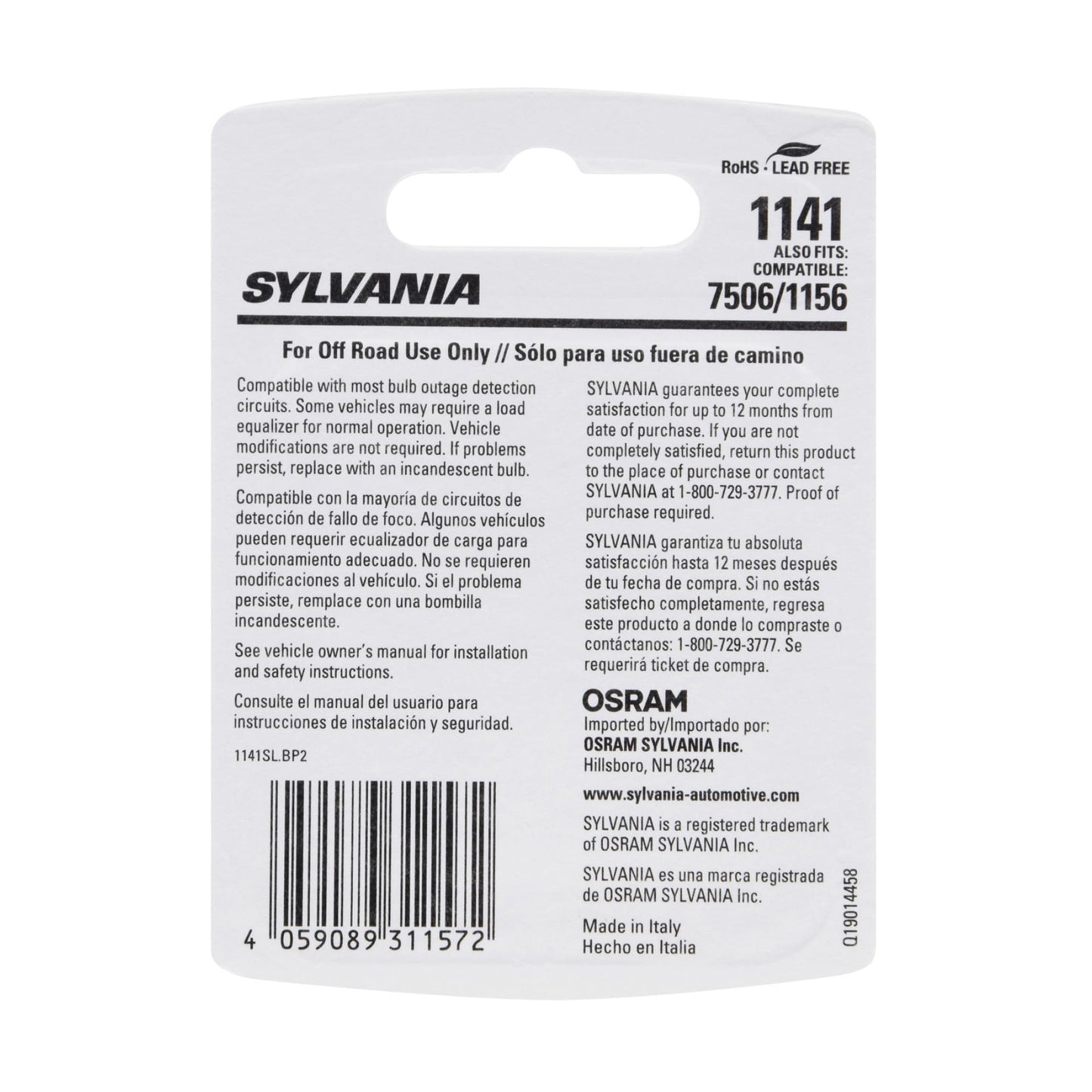 SYLVANIA 1141 LED White Automotive Mini Bulb, 2 Bulbs