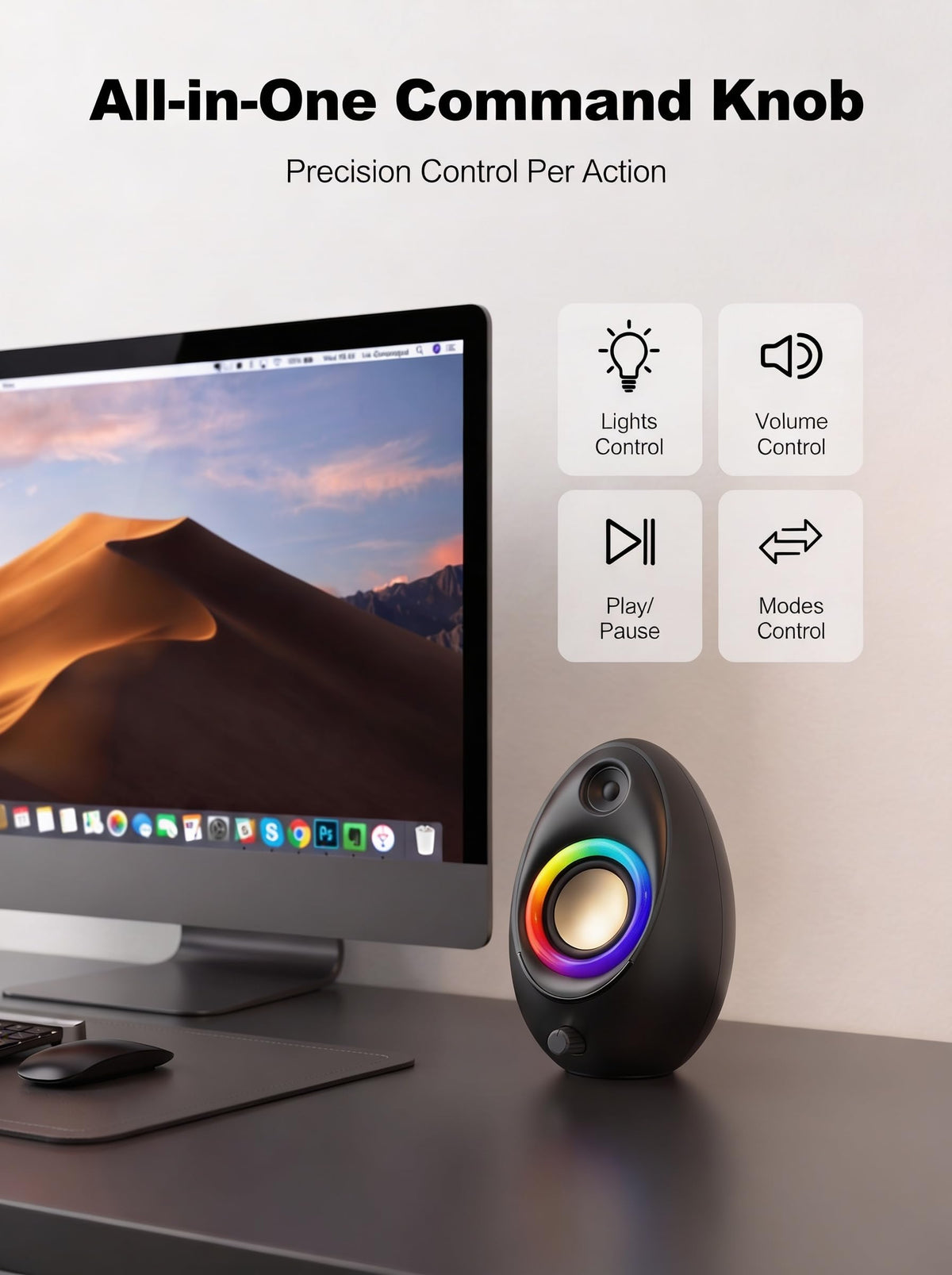 Bluedee Computer Speakers for Desktop PC, 20W Peak, Bluetooth 5.4 USB USB-C