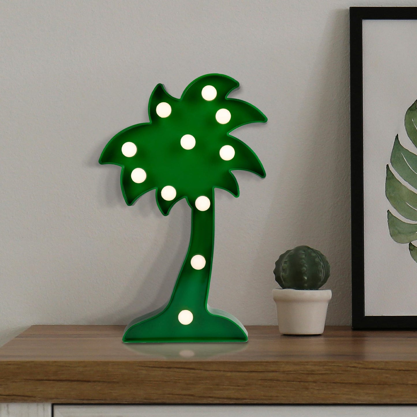 Northlight LED Lighted Palm Tree Marquee Wall Art - 10" - Green