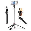 70'' Magnetic Automatic Selfie Stick Travel Tripod for Cell Phone, Auto Opening Phone Tripod Stand with Magnetic Remote, 360° Rotatable Extendable