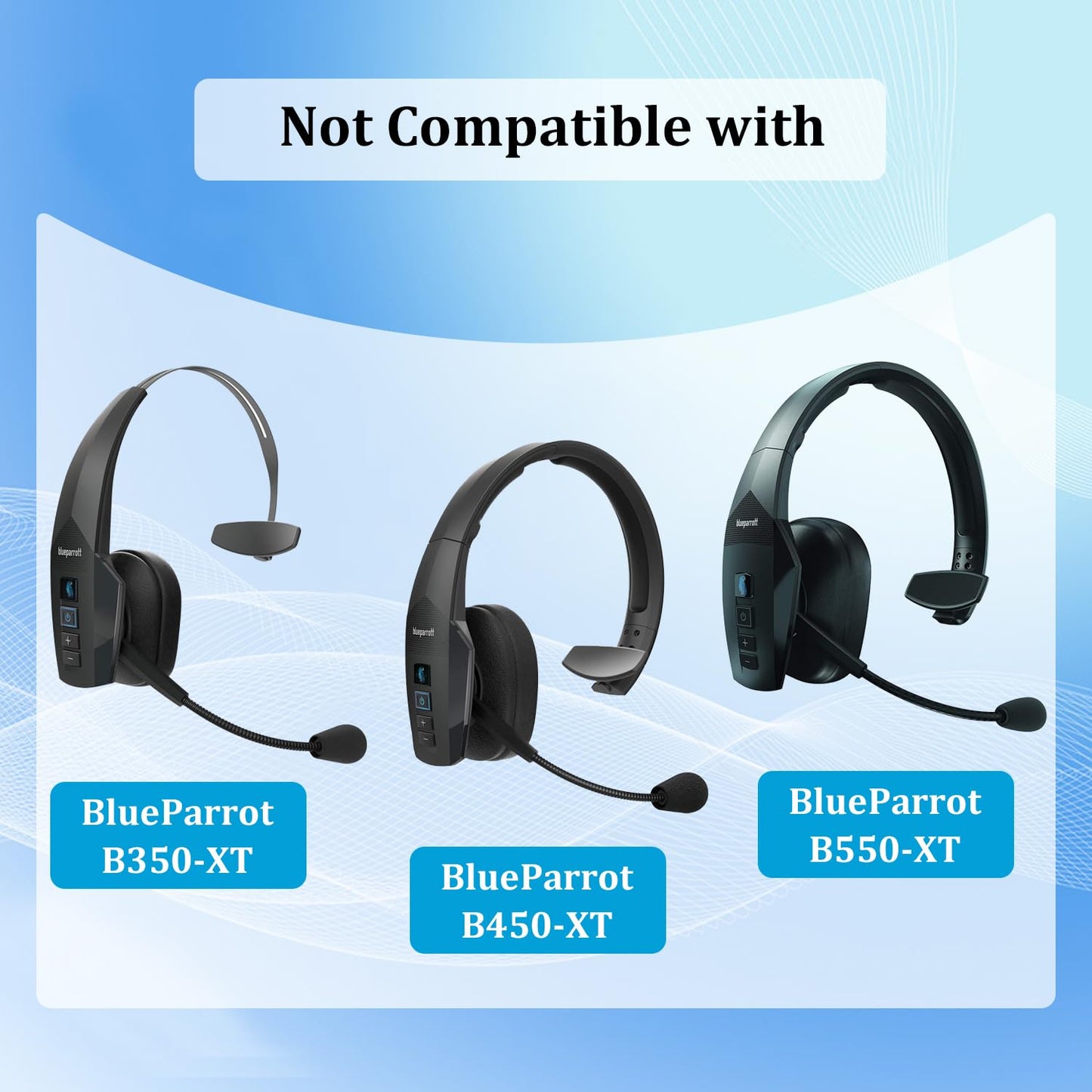 Ear Pads Replacement for B250-XTS Bluetooth Headset, Foam Ear Cushions Compatible with VXI BlueParrott B250-XTS B250-XT B250 B150 Headsets (4 Pack)
