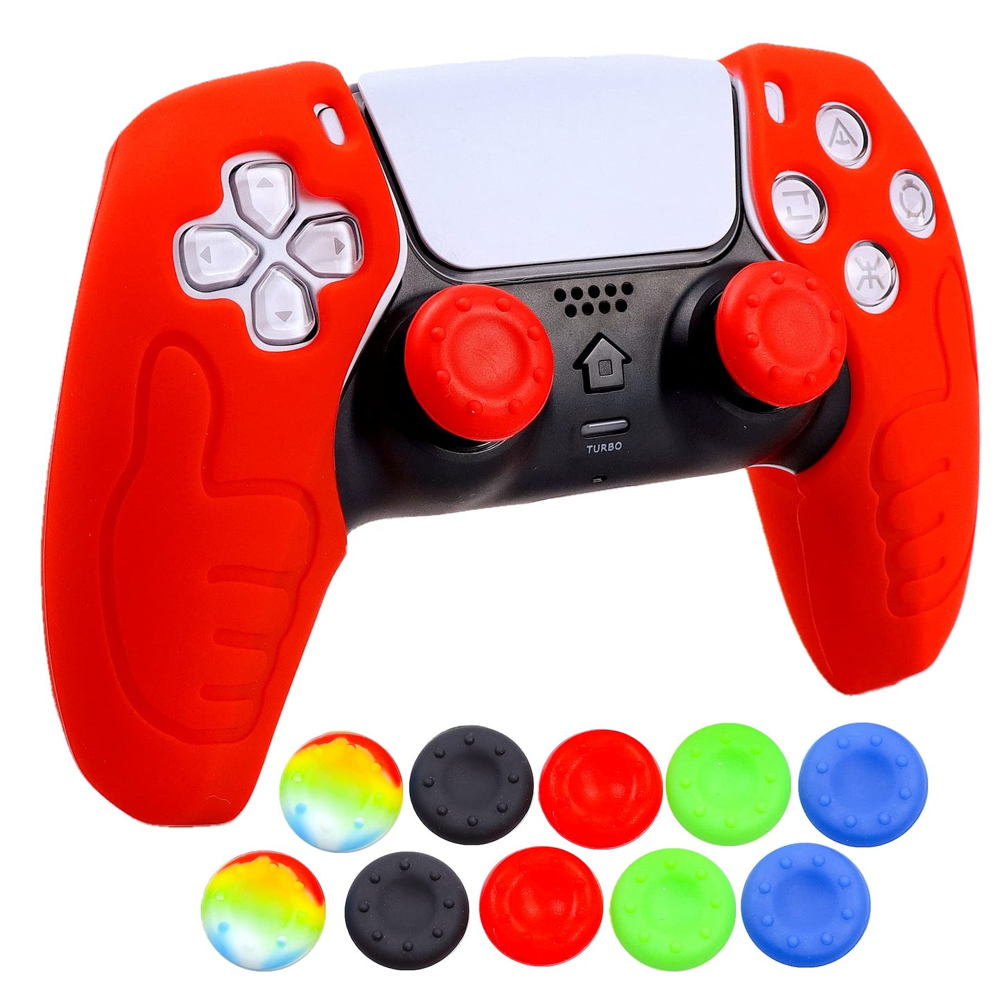 Silicone Skin for Ps5 Controller, 1pc Anti-Slip Shell Cover Case with 10 Joystick Grips for Playsation 5 Controller Wireless Gamepad(PS5 Controller