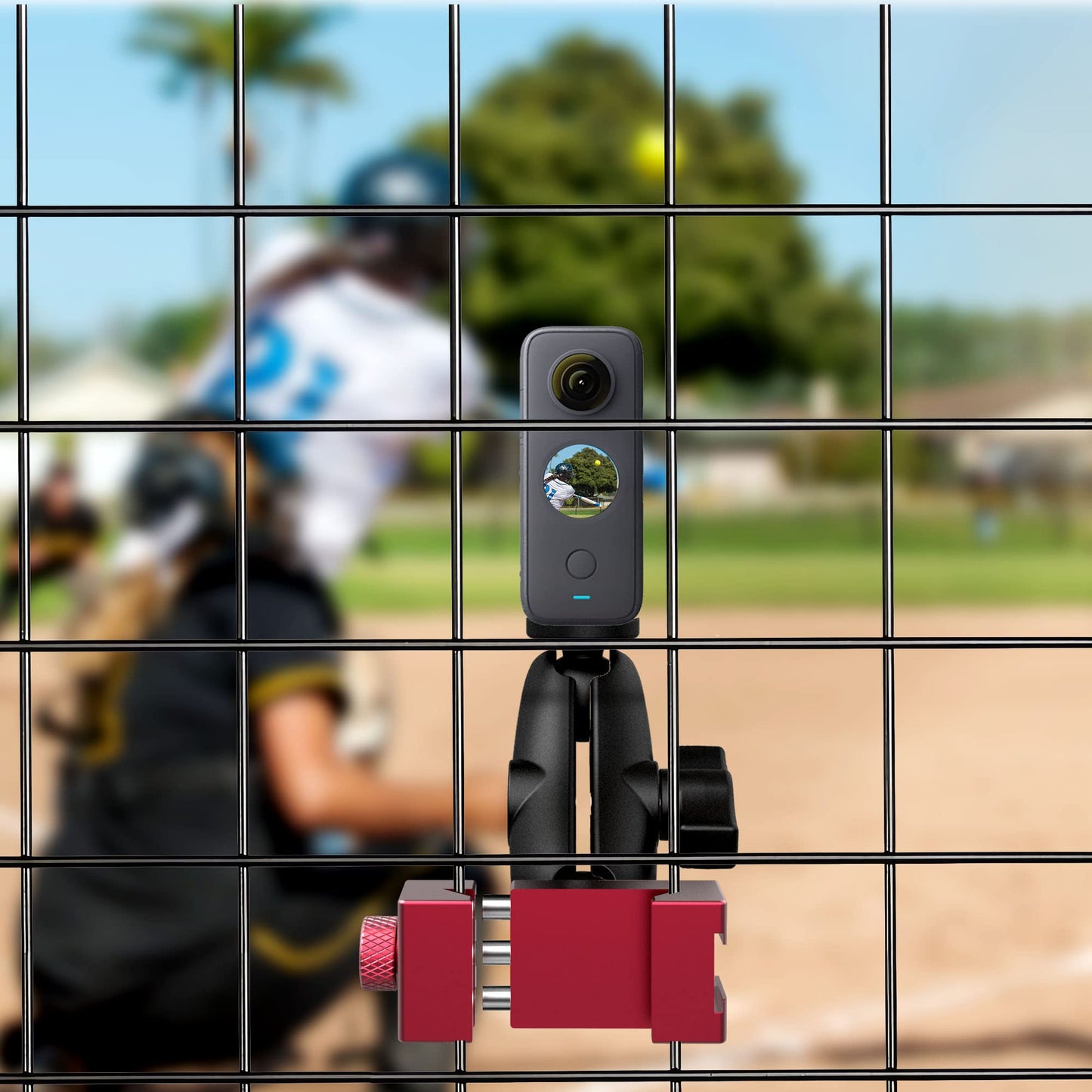 aoeyoo Smartphone Fence Mount for Tennis & Pickleball Training, Adjustable Retractable, 360 Swivel, Compatible with iPhone, Android, Mevo Start, AKASO