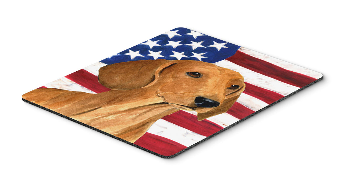 Caroline's Treasures SS4049MP USA American Flag with Dachshund Mouse Pad, Hot Pad or Trivet for Home Office Gaming Working Computers Laptop Mouse