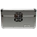 CheckOutStore Silver Aluminum 7" 45 RPM Record Storage Box (Holds Up to 200 Records)