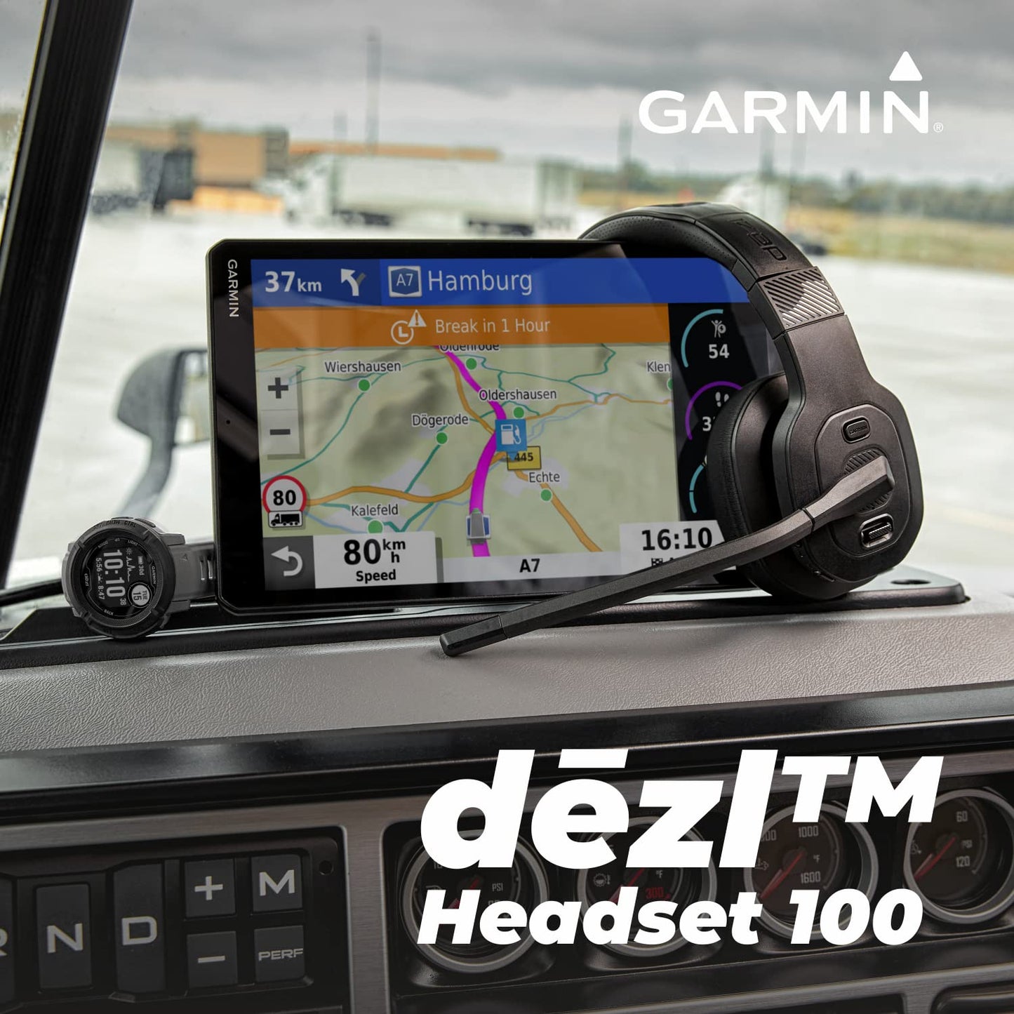 Wearable4U Garmin dezl Headset 100, Single-Ear Premium Trucking Headset, Active Noise Cancellation, Superior Battery Life and Memory Foam Ear Pads…