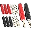 Goupchn 4mm Banana Plug Male Connector Gold Plated Solder Type Adapter 8PCS for DIY Electrical Testing