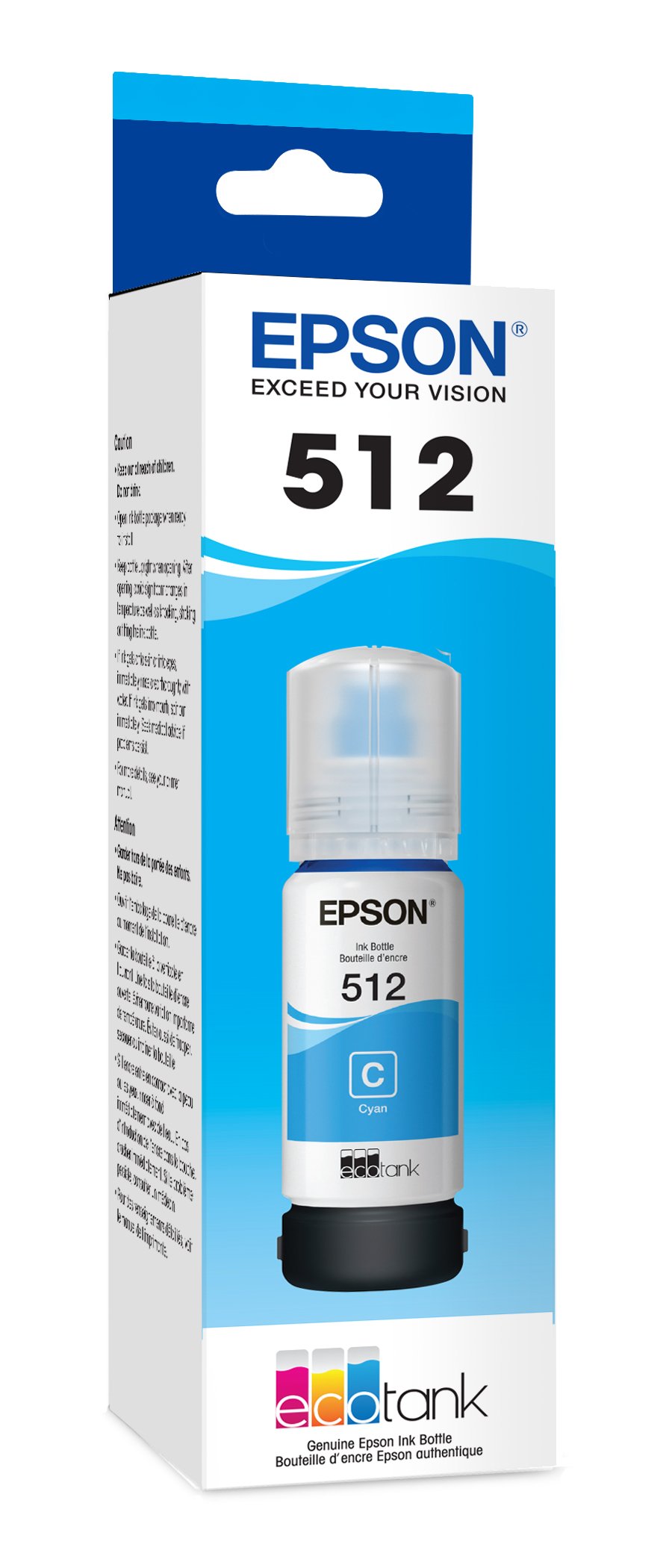 EPSON 512 EcoTank Ink Ultra-high Capacity Bottle Cyan (T512220-S) Works with ET-7700, 7750