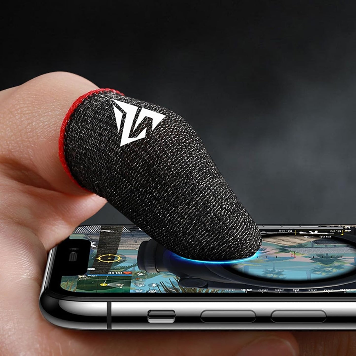 Wentoenapp 1Pair Gaming Finger Gloves Gaming Finger Sleeves Anti-Slip Sweatproof Ultra-Thin Touch Screen Gloves Fingertip Cover for Mobile Game Gaming