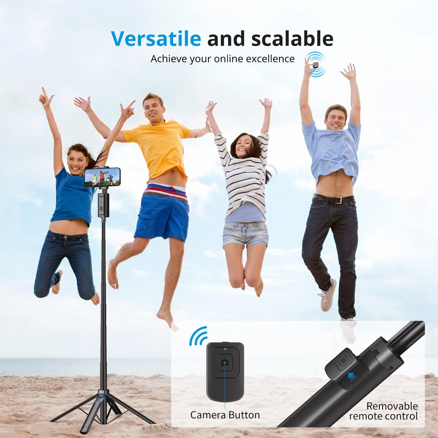 Fuloview Auto Face Tracking Tripod,67''Phone Tripod for iPhone,360° Rotation Follows Your Movement,Bluetooth Remote,Phone Holder for Vlog,Live