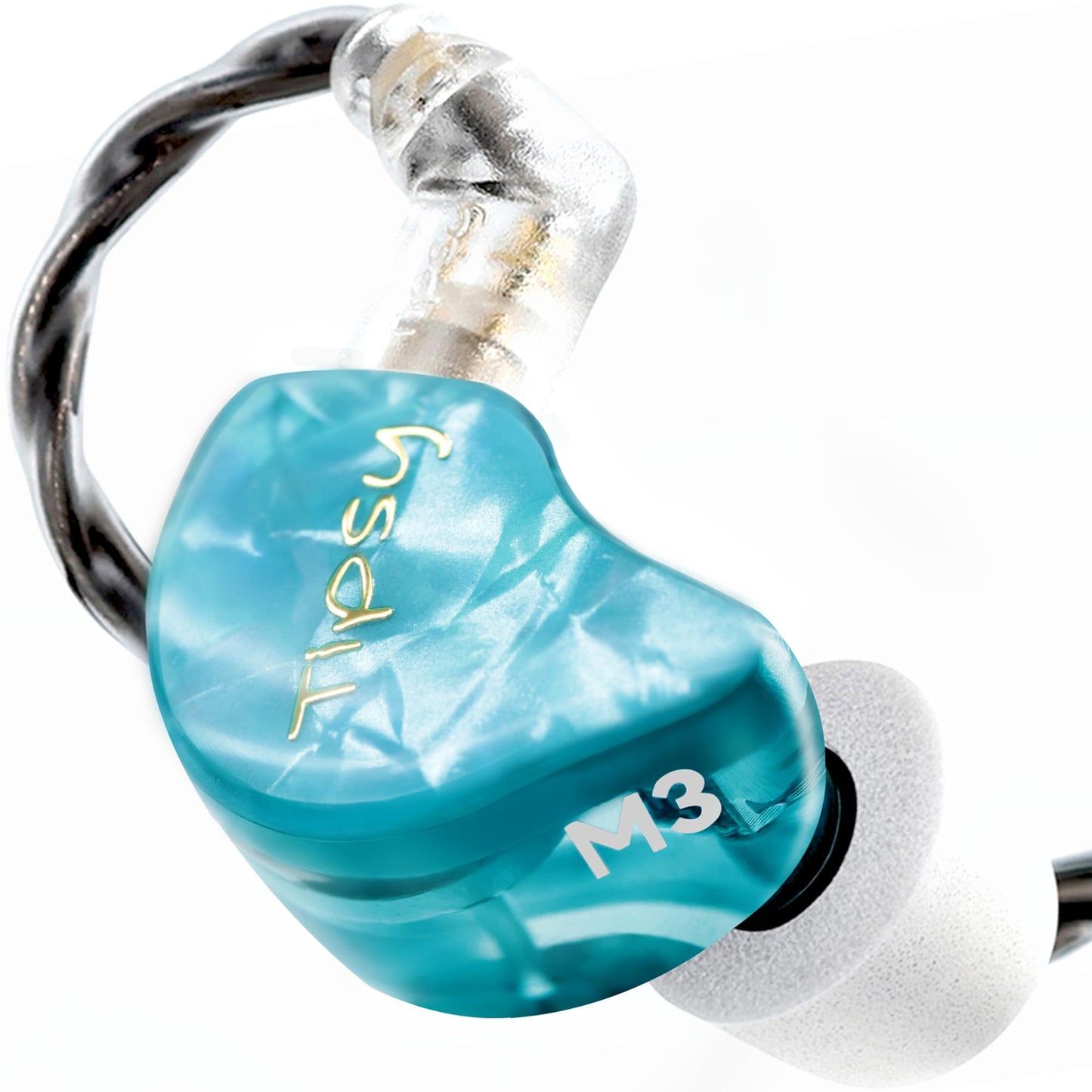 TipsyAuthen Tipsy M3 Professional IEM for Musicians, 2BA + 1DD Drivers, 36dB PNC, IPX5, Acoustic-Runway™ Technology, Skin-Friendly Resin, Detachable