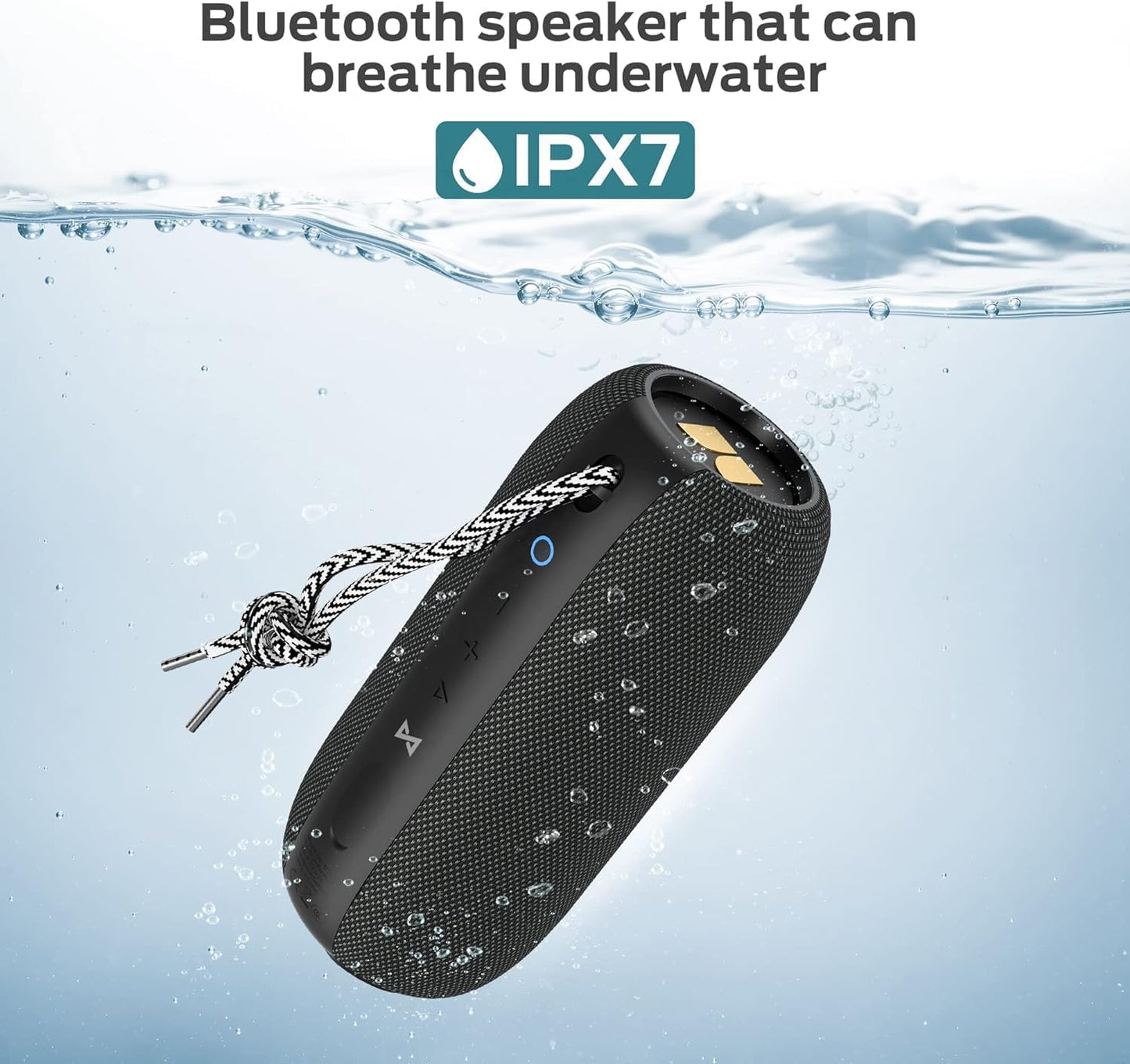 Monster S320 Bluetooth Speaker, 40W True Wireless,360° Stereo Sound Effect,IPX7 Waterproof, 32 Hour Playing Time,Suitable for Outdoor Portable