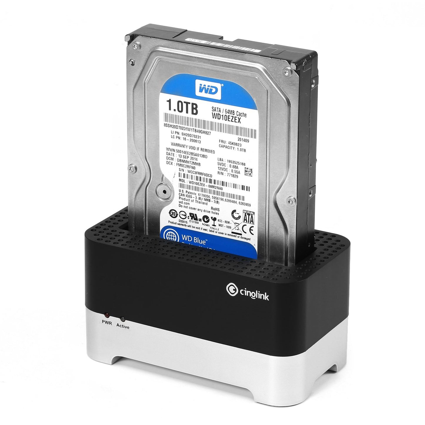 Cinolink USB 3.0 to SATA 2.5/3.5 Inch Hard Drive Docking Station with 4ft USB 3.0 Cable for HDD/SSD Support up to 8TB, Compatible with Windows PC