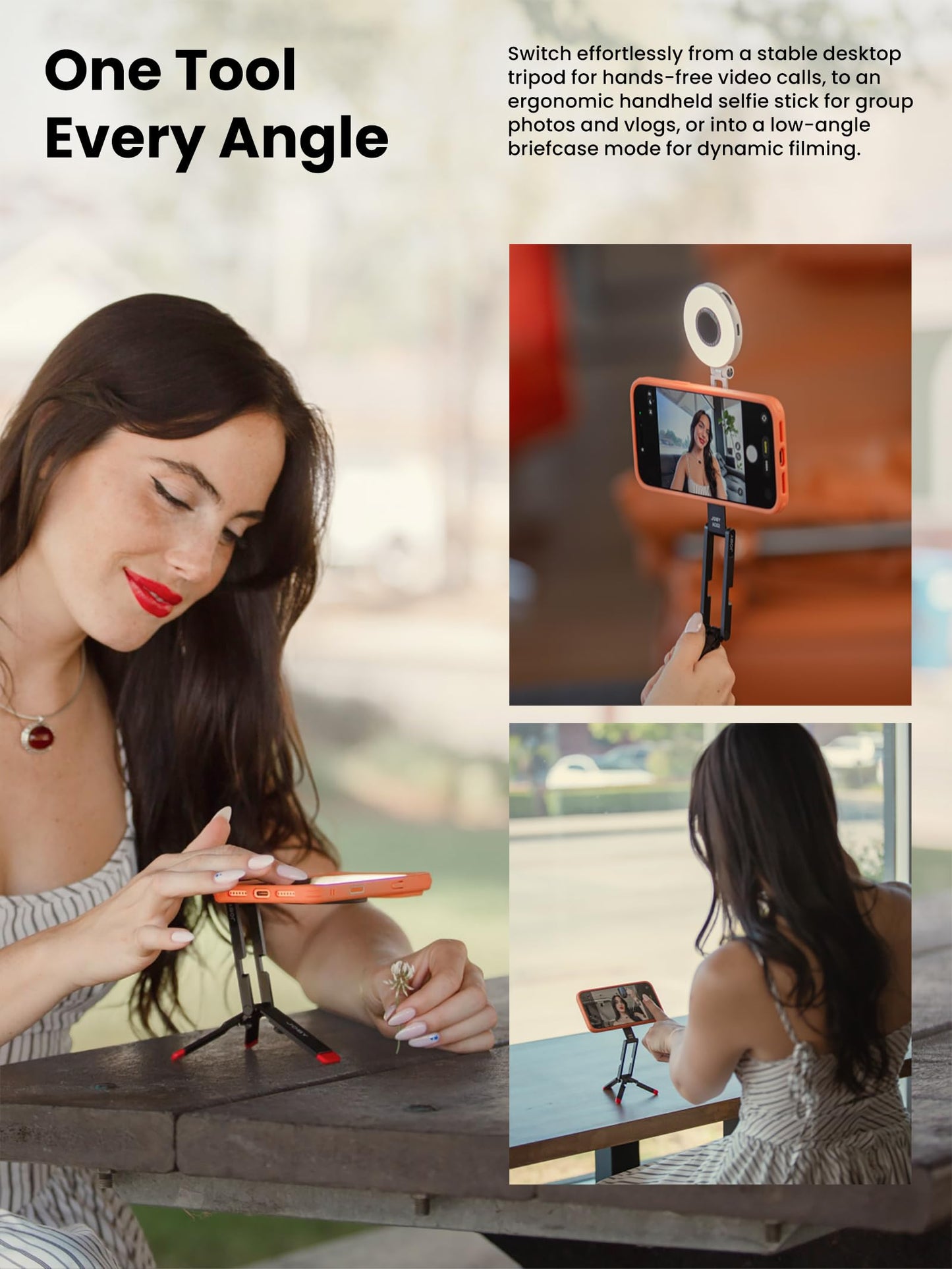 JOBY AC02 Magnetic Phone Tripod Stand, Aluminium Mini Pocket Tripod, N52 Strong Magnet, Quick Mount, Black, for iPhone 17 16 15 14 13 12 Series