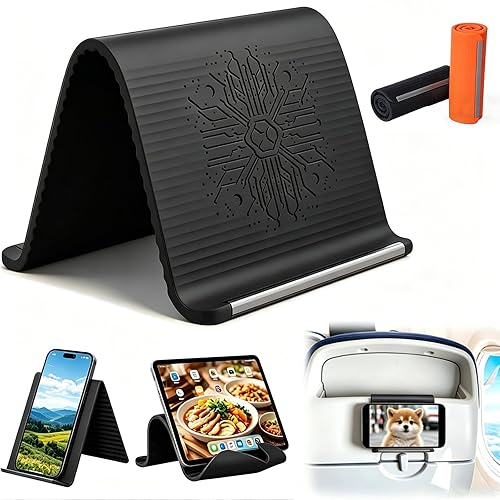 Silicone Phone Stand, Flexible Silicone Phone Holder with Aluminum Core, Foldable Bendable Cell Phone Stand, Anti-Slip Desktop Stand for Phones