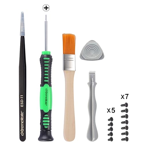 eXtremeRate Cross Screwdriver Set Opening Tools Repair Kits for PS4 All Model Controllers, for PS3 Controller with Spare Screws Tweezers Prying Tool