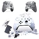 Deal4GO Translucent Faceplate Full Housing Shell kit w/Full Buttons Thumbsticks Replacement for Xbox One S Wireless Controller 1708 Arctic Camo