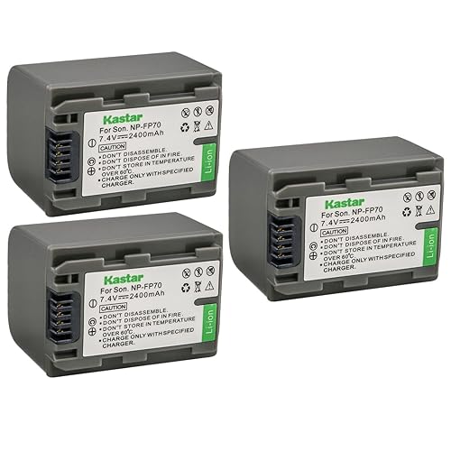 Kastar 3-Pack NP-FP70 / NP-FP71 Battery Replacement for Sony DCR-HC16, DCR-HC18, DCR-HC19, DCR-HC20, DCR-HC21, DCR-HC22, DCR-HC23, DCR-HC24, DCR-HC26