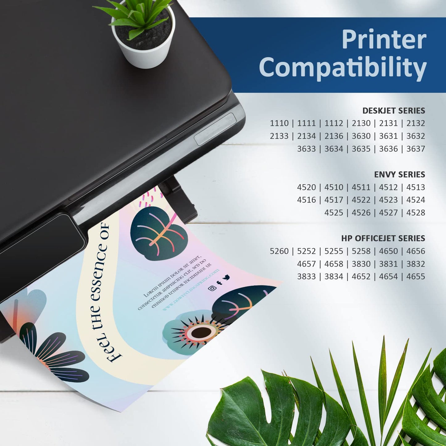 Smart Printink Remanufactured Ink Cartridges Replacement for HP Ink 63 63XL Compatible with OfficeJet 3830 4650 4655 5255 5258 5200 Envy 4510 4520
