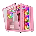 Apevia Prism-Elite-PK Prism Elite Mid Tower ATX Gaming PC Cube Case w/ 7X 120mm PWM ARGB Fans, 366 RGB Modes, Dual Tempered Glass Panels, 360mm